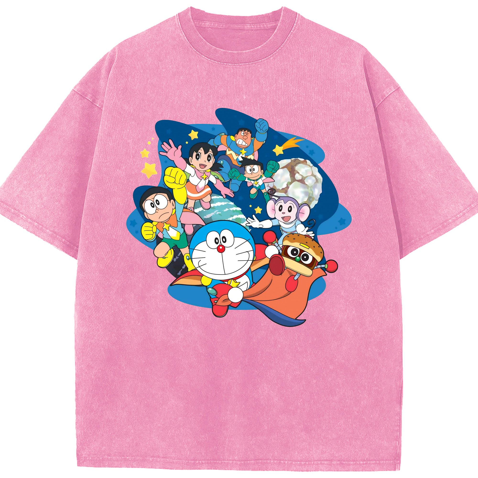 （画像用） ドラえもん Doraemon 綿100% ヴィンテージ風 半袖Tシャツ（フロントプリント）
